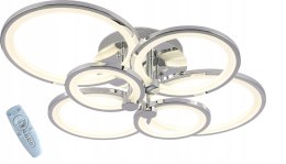 LAMPA LED RING CHROM ŻYRANDOL RING + PILOT 84W