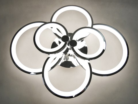 LAMPA LED RING CHROM ŻYRANDOL RING + PILOT 84W LAMPA LED RING CHROM ŻYRANDOL RING + PILOT 84W