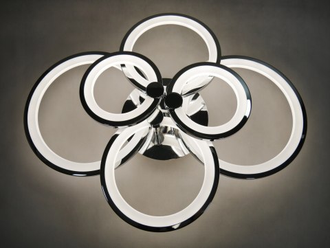 LAMPA LED RING CHROM ŻYRANDOL RING + PILOT 84W LAMPA LED RING CHROM ŻYRANDOL RING + PILOT 84W