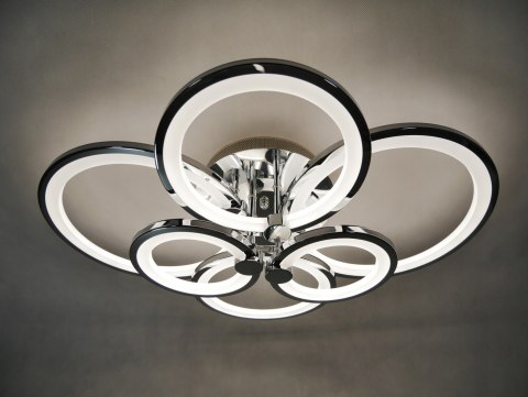 LAMPA LED RING CHROM ŻYRANDOL RING + PILOT 84W LAMPA LED RING CHROM ŻYRANDOL RING + PILOT 84W