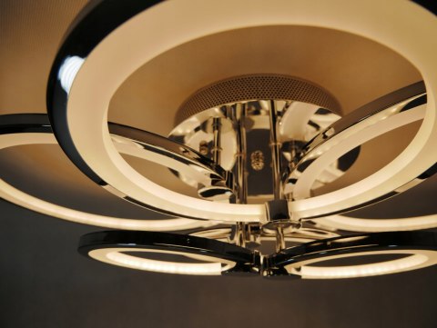 LAMPA LED RING CHROM ŻYRANDOL RING + PILOT 84W LAMPA LED RING CHROM ŻYRANDOL RING + PILOT 84W