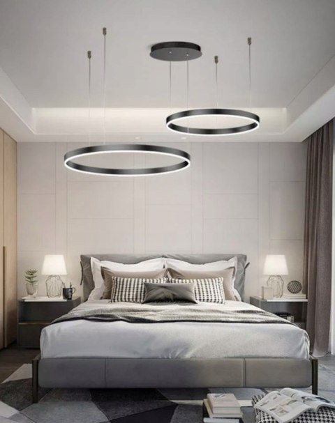 LAMPA sufitowa koła RING CZARNA LAMPA WISZĄCA LED 60/40 LAMPA sufitowa koła RING CZARNA LAMPA WISZĄCA LED 60/40