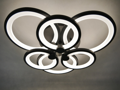LAMPA LED RING LAMPA SUFITOWA PLAFON ŻYRANDOL RING 3+3 Czarny LAMPA LED RING LAMPA SUFITOWA PLAFON ŻYRANDOL RING 3+3 Czarny