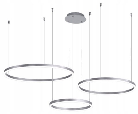 LAMPA LED RING LAMPA WISZĄCA 80/60/40CM CHROM ŻYRANDOL PLAFON PILOT LAMPA LED RING LAMPA WISZĄCA 80/60/40CM CHROM ŻYRANDOL PLAFON PILOT