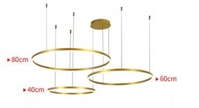 LAMPA LED koła ZŁOTA LAMPA WISZĄCA 60/40/20 Ring LAMPA LED koła ZŁOTA LAMPA WISZĄCA 60/40/20 Ring