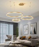 LAMPA LED sufitowa RING ZŁOTA LAMPA WISZĄCA 80/60/40CM antresola ring