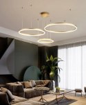 LAMPA LED sufitowa RING ZŁOTA LAMPA WISZĄCA 80/60/40CM antresola ring