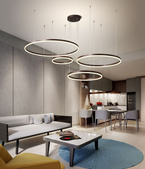 LAMPA WISZĄCA RING BLACK 80/60/60/40 CZARNE KOŁA LAMPA WISZĄCA RING BLACK 80/60/60/40 CZARNE KOŁA