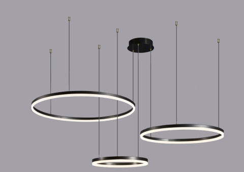 LAMPA WISZĄCA RING BLACK 60/40/20 CZARNE KOŁA LAMPA WISZĄCA RING BLACK 60/40/20 CZARNE KOŁA