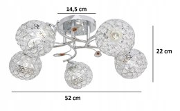 Lampa Led sufitowa żyrandol plafon LED Kryształki Oprawa LED