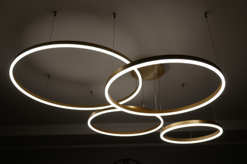 LAMPA WISZĄCA RING GOLD 100/80/60/40 ZŁOTE KOŁA LAMPA WISZĄCA RING GOLD 100/80/60/40 ZŁOTE KOŁA