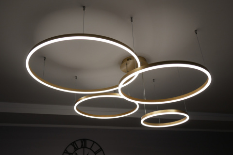 LAMPA WISZĄCA RING GOLD 100/80/60/40 ZŁOTE KOŁA LAMPA WISZĄCA RING GOLD 100/80/60/40 ZŁOTE KOŁA