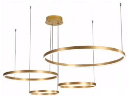 LAMPA WISZĄCA RING GOLD 80/60/60/40 ZŁOTE KOŁA