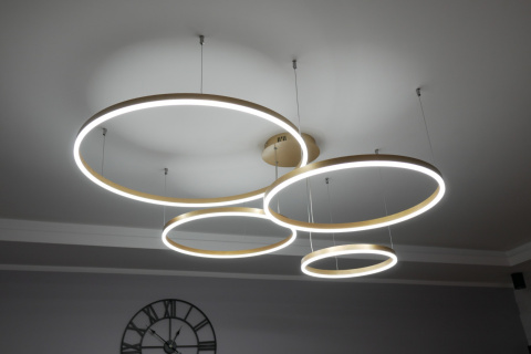LAMPA WISZĄCA RING GOLD 80/60/60/40 ZŁOTE KOŁA LAMPA WISZĄCA RING GOLD 80/60/60/40 ZŁOTE KOŁA