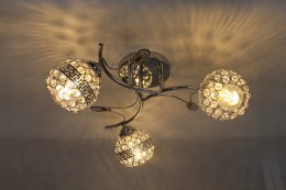 ŻYRANDOL PLAFON LED LAMPA SUFITOWA KRYSZTAŁ CHROM