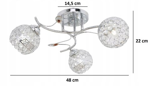 ŻYRANDOL PLAFON LED LAMPA SUFITOWA KRYSZTAŁ CHROM ŻYRANDOL PLAFON LED LAMPA SUFITOWA KRYSZTAŁ CHROM