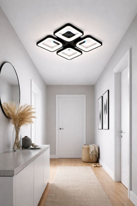 LAMPA LED KWADRAT SUFITOWA PLAFON LED OPRAWA + PILOT + RGB