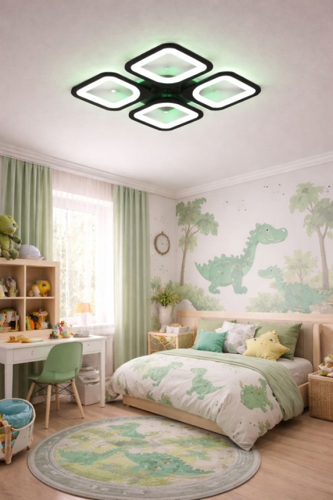 LAMPA LED KWADRAT SUFITOWA PLAFON LED OPRAWA + PILOT + RGB