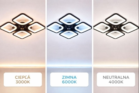 LAMPA LED KWADRAT SUFITOWA PLAFON LED OPRAWA + PILOT + RGB