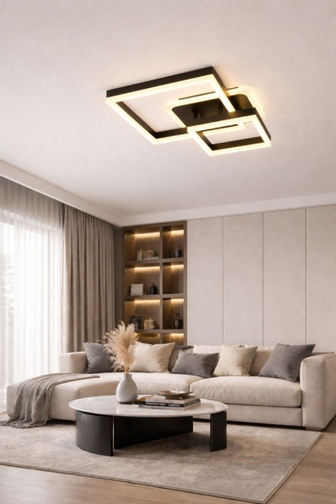 LAMPA LED KWADRAT SUFITOWA PLAFON LED OPRAWA SUFITOWA + PILOT