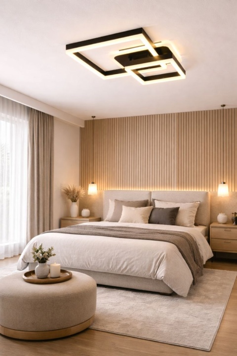 LAMPA LED KWADRAT SUFITOWA PLAFON LED OPRAWA SUFITOWA + PILOT