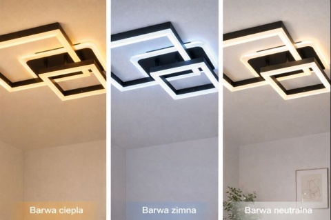 LAMPA LED KWADRAT SUFITOWA PLAFON LED OPRAWA SUFITOWA + PILOT