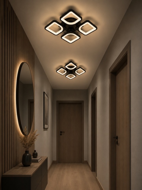 LAMPA LED KWADRAT SUFITOWA PLAFON LED + PILOT