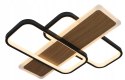 LAMPA LED KWADRAT SUFITOWA PLAFON LED żyrandol Oprawa + PILOT DREWNO