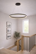 LAMPA LED RING CZARNA LAMPA WISZĄCA LED Oprawa sufitowa + Pilot