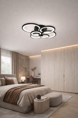 LAMPA LED RING LAMPA SUFITOWA PLAFON 2*3 W czarny