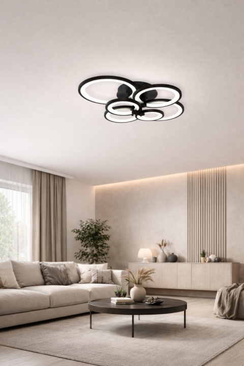 LAMPA LED RING LAMPA SUFITOWA PLAFON 2*3 W czarny