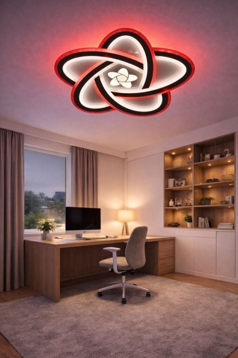 LAMPA LED SUFITOWA PLAFON RING ŻYRANDOL OPRAWA RGB + PILOT