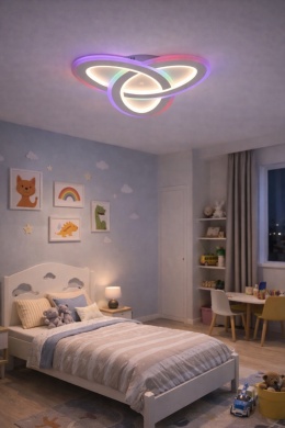 LAMPA LED SUFITOWA PLAFON RING ŻYRANDOL OPRAWA RGB + PILOT