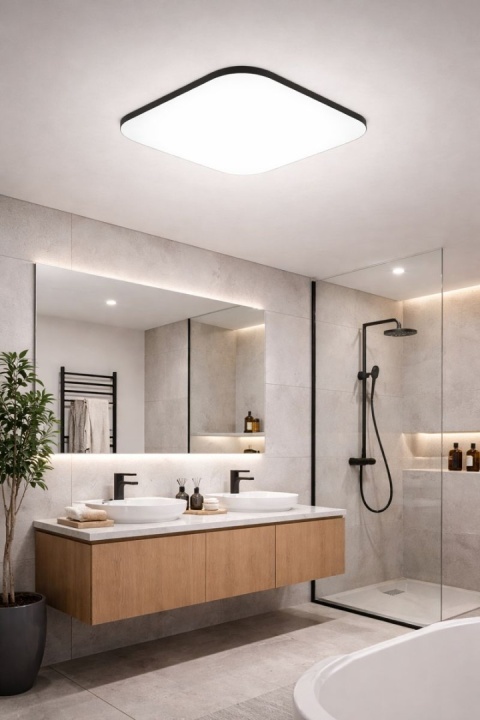 LAMPA LED SUFITOWA PLAFON ŻYRANDOL OPRAWA natynkowa 47 cm 3 barwy + pilot