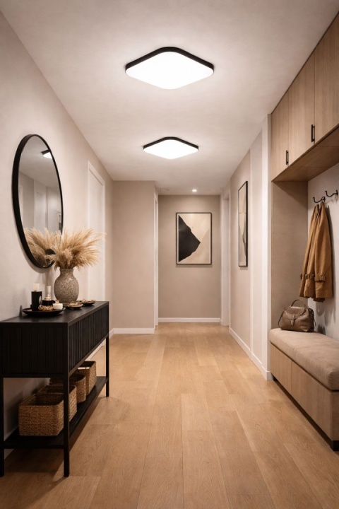 LAMPA LED SUFITOWA PLAFON ŻYRANDOL OPRAWA natynkowa 47 cm 3 barwy + pilot