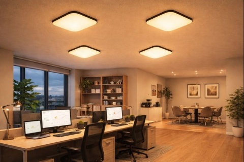 LAMPA LED SUFITOWA PLAFON ŻYRANDOL OPRAWA natynkowa 47 cm 3 barwy + pilot