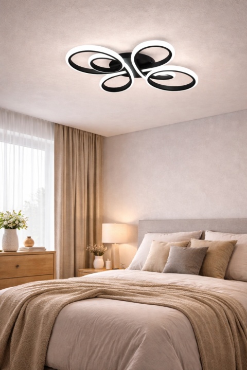 LAMPA LED sufitowa PLAFON EKO ŻYRANDOL LED nowoczesna + PILOT