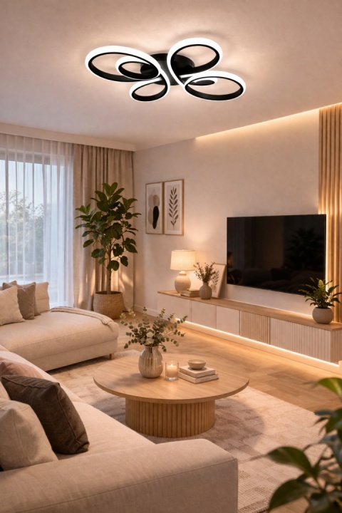 LAMPA LED sufitowa PLAFON EKO ŻYRANDOL LED nowoczesna + PILOT