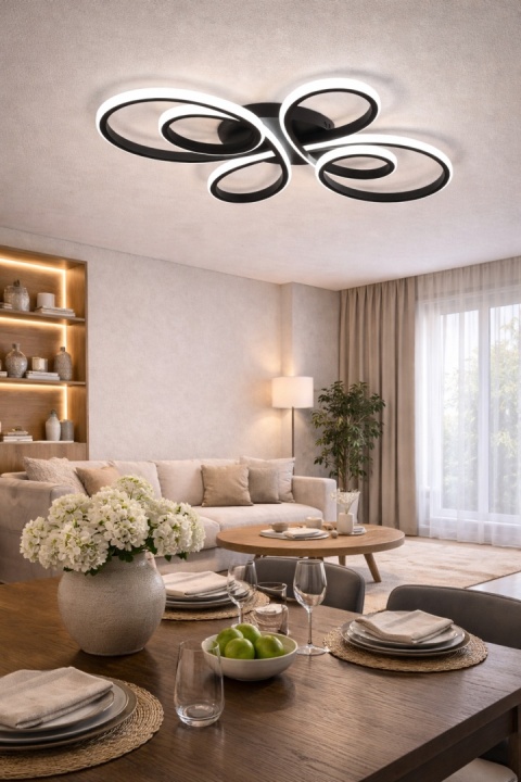 LAMPA LED sufitowa PLAFON EKO ŻYRANDOL LED nowoczesna + PILOT