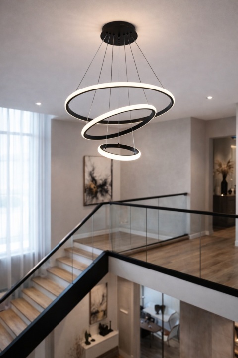 LAMPA LED sufitowa PLAFON EKO ŻYRANDOL LED nowoczesna + PILOT 60/40/20