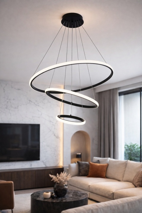 LAMPA LED sufitowa PLAFON EKO ŻYRANDOL LED nowoczesna + PILOT 60/40/20