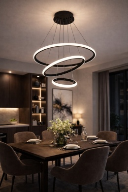 LAMPA LED sufitowa PLAFON EKO ŻYRANDOL LED nowoczesna + PILOT 60/40/20