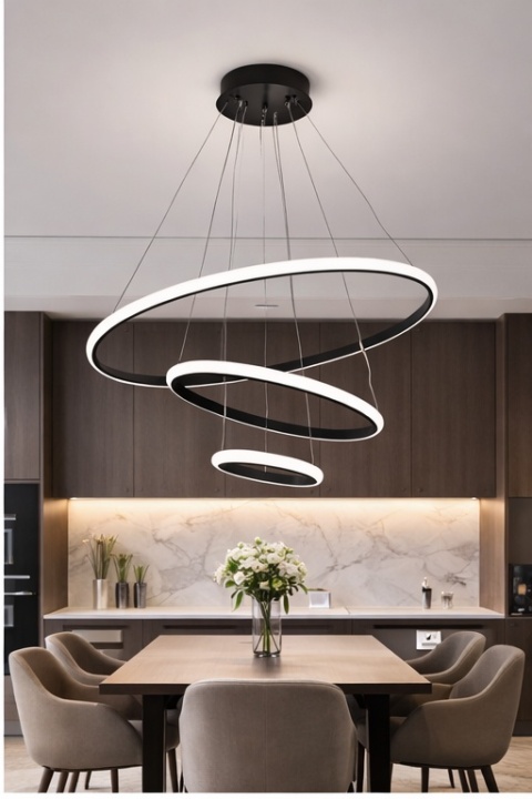 LAMPA LED sufitowa PLAFON EKO ŻYRANDOL LED nowoczesna + PILOT 60/40/20