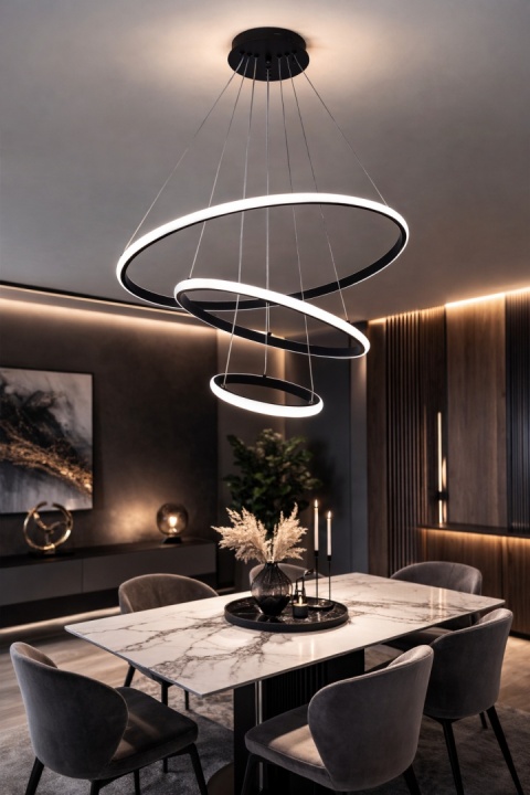 LAMPA LED sufitowa PLAFON EKO ŻYRANDOL LED nowoczesna + PILOT 60/40/20