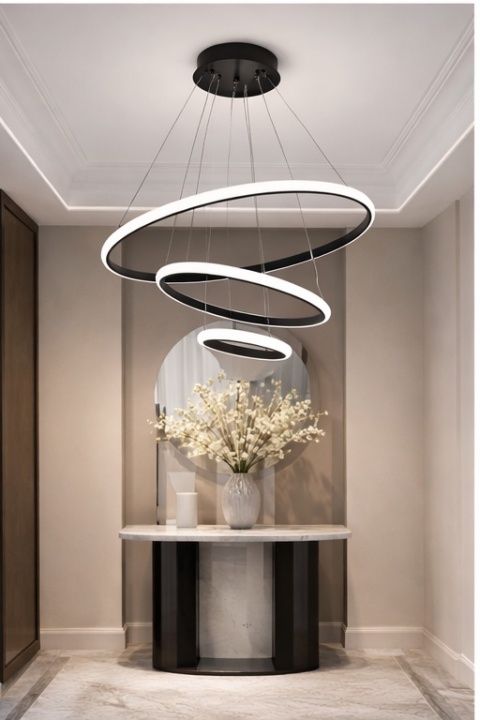 LAMPA LED sufitowa PLAFON EKO ŻYRANDOL LED nowoczesna + PILOT 60/40/20