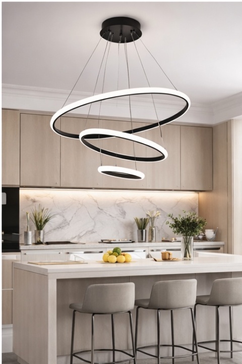 LAMPA LED sufitowa PLAFON EKO ŻYRANDOL LED nowoczesna + PILOT 60/40/20