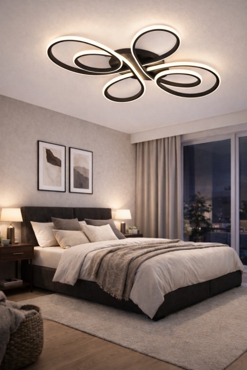 LAMPA LED sufitowa PLAFON EKO ŻYRANDOL LED nowoczesna + PILOT