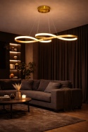 LAMPA LED sufitowa wisząca ŻYRANDOL LED sufitowy + PILOT GOLD