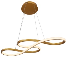 LAMPA LED sufitowa wisząca ŻYRANDOL LED sufitowy + PILOT GOLD