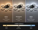LAMPA LED sufitowa PLAFON ŻYRANDOL LED sufitowy + PILOT BK